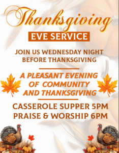Thanksgiving Eve Service 2025